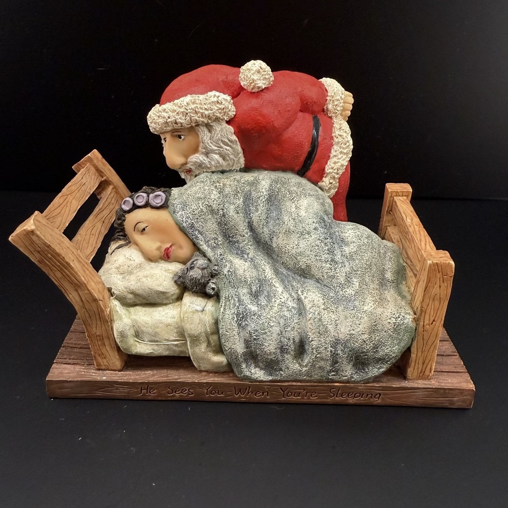 Erika Oller Real People Figurine He Sees You When You're Sleeping Santa Box 7542